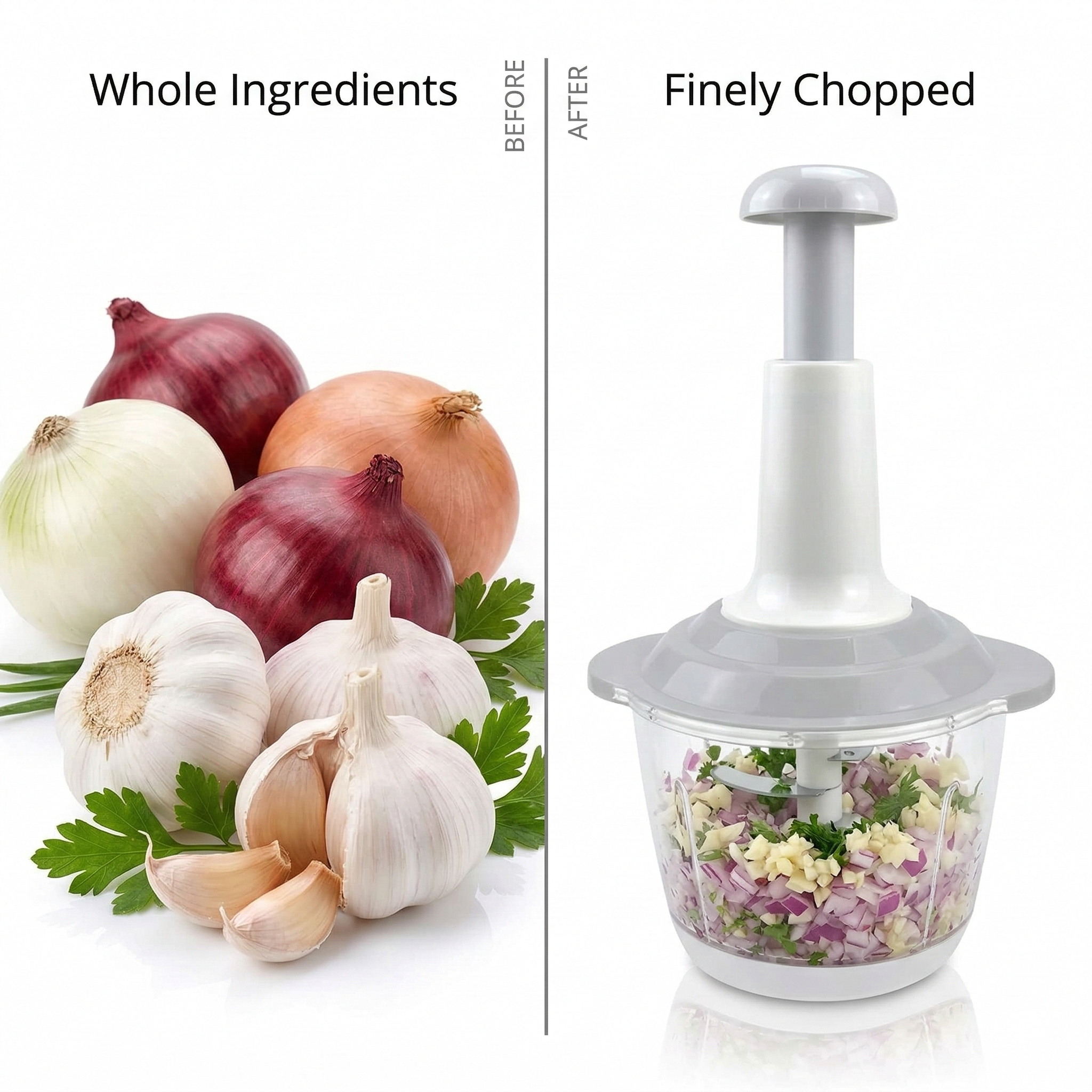 Manual Hand Press Chopper 1.5 Litre with 3 Sharp Blades