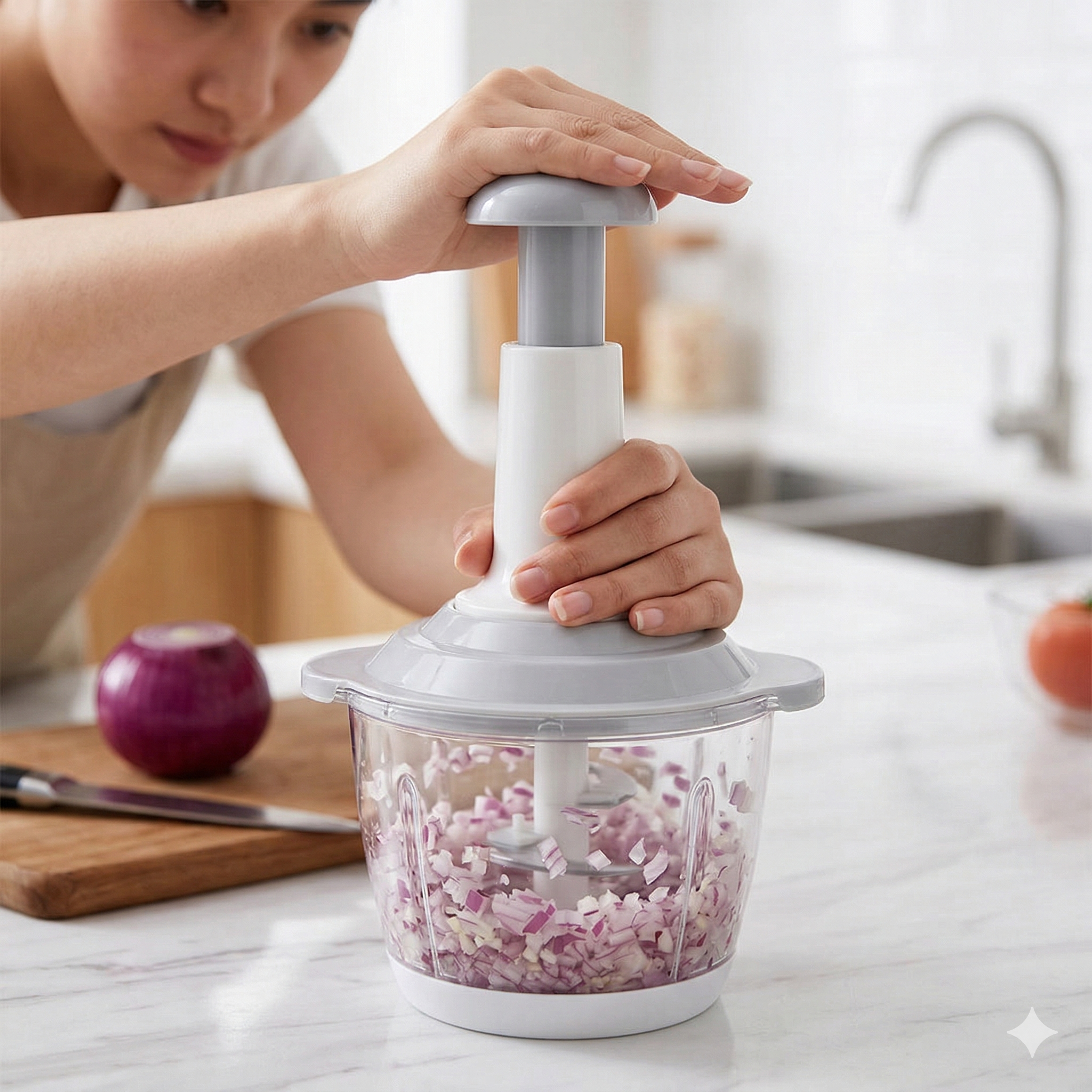 Manual Hand Press Chopper 1.5 Litre with 3 Sharp Blades